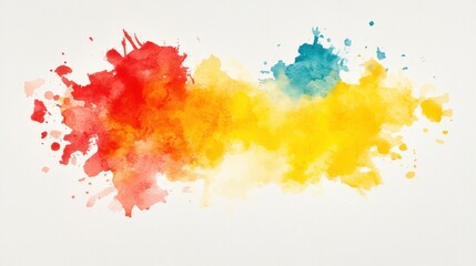 Fototapeta premium Vibrant watercolor splash blot on white background.