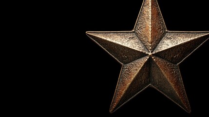A bold gold star with a soft gleam of light, symbolizing success, victory, and achievement in a clean and elegant visual representation.