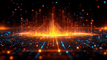 Obraz premium A digital-style graph with smooth upward progression, reflecting the steady rise of success and growth in a modern, corporate environment.