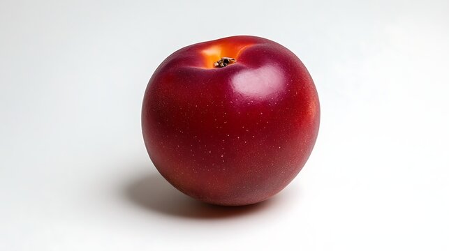 whole nectarine with smooth reddish-yellow skin isolated on white background