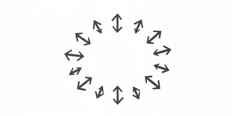 Circular Design of Multiple Arrows on White Background