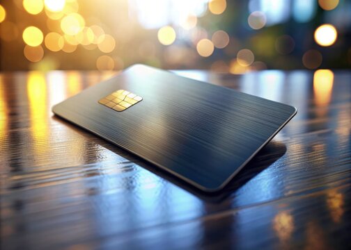 Realistic Credit Card Mockup Template: Tilt-Shift Photography, Premium Design,  High-Resolution Image,  Plastic Card, Payment Card, Banking Card