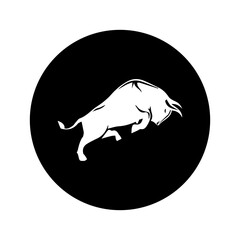 Cow graphic icon. Cow black silhouette isolated on white background. Vector illustratio