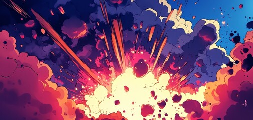 exploison effect comic art style background