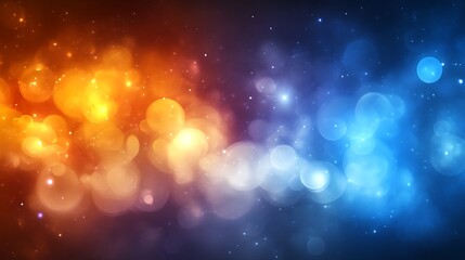 Obraz premium Abstract Orange and Blue Bokeh Lights Background