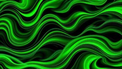 Obraz premium A vibrant green abstract wave pattern fills the screen with an energetic rhythm of swirling shapes and curves, abstract, dynamic