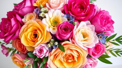 Fresh bunch of pink peonies and roses arranged beautifully with space for text, peonies, bloom