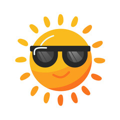 sun with sunglasses illustration vector summer