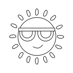 sun with sunglasses illustration vector summer