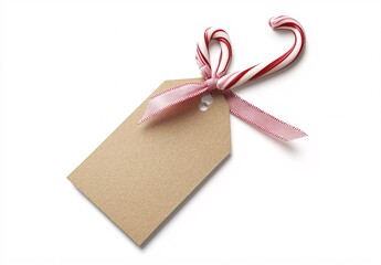 blank tag with ribbon