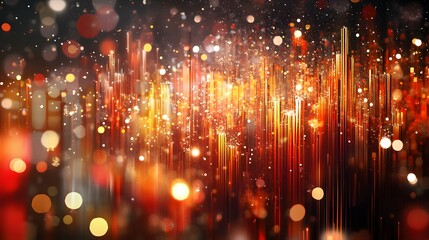 Obraz premium Abstract Golden and Red Light Streaks Background