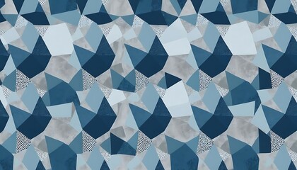 Obraz premium Abstract Geometric Pattern Blue Grey Hues