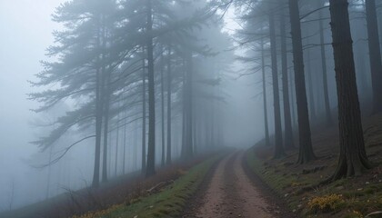 Obraz premium fog in the forest