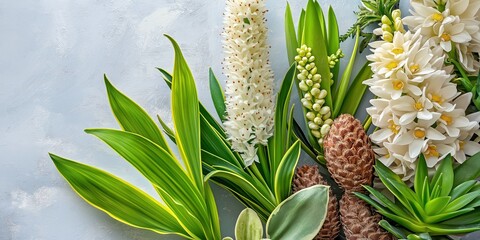 Obraz premium Easter celebration background featuring vibrant spring flowers and natural elements