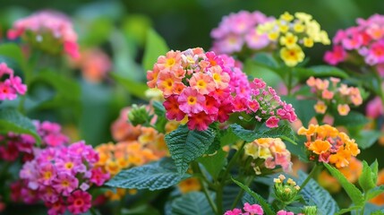 Obraz premium Vibrant Lantana Flowers in Full Bloom