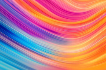 Obraz premium Beautiful, colorful lines of color colors blend seamlessly in motion creating an abstract background. vibrant hues of orange, pink, blue, yellow, and purple