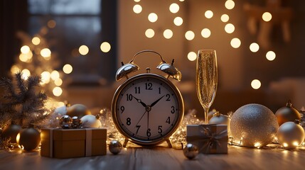 Festive New Years Eve Clock Champagne Gifts