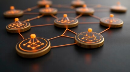 Detailed 3D illustration of a connection structure with a mesh of lines and geometric shapes, symbolizing the flow of scientific data and the relationship between different elements in modern