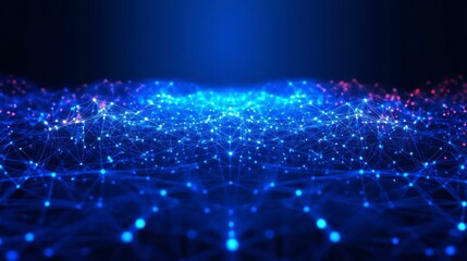 3D illustration of a mesh or net structure with detailed lines and geometric shapes, visualizing a scientific connection structure for data exchange and network communication.