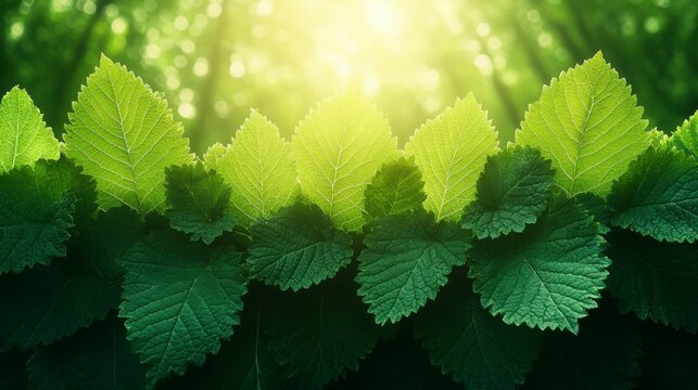 Beautiful park outdoor landscape in summer, with lush greenery and vibrant blooms, featuring an abstract bokeh background that creates a serene and atmospheric vibe.