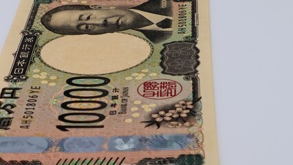 日本の新一万円札のクローズアップ