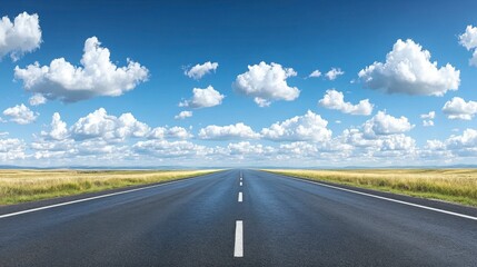 Naklejka premium Soft focus blue sky with fluffy white clouds, creating a serene and calming atmosphere with ample copy space for adding text or branding to your design or promotional material.