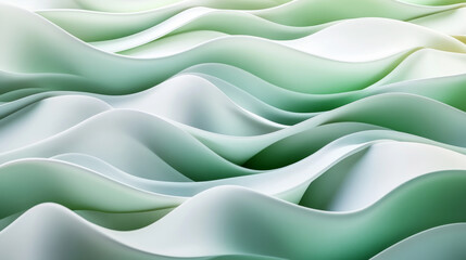 Obraz premium Abstract background with mint and white waves flowing