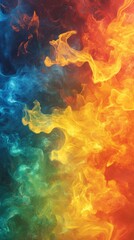 Fiery Gradient Blending into Cool Tones