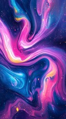 Cosmic Nebula in Pink, Purple, and Blue