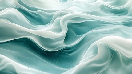 Obraz premium A smooth, flowing liquid-like texture in shades of teal and white, with subtle ripples.