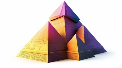 Fototapeta premium Geometric Stylized Pyramids of Giza in Vibrant Colors