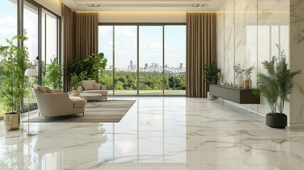 Fototapeta premium Abstract empty illuminated corridor with smooth walls and subtle lighting effects, showcasing a clean and minimalist design in a 3D rendering, ideal for contemporary interior concept presentations.