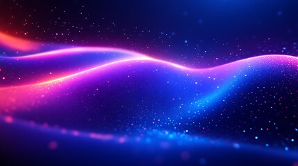 Obraz premium Abstract Colorful Wave Background with Glowing Particles
