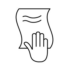 Cleaning cloth line icon. vector Wipe with a rag linear illustration for web and app..eps