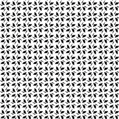 Black and white vector seamless pattern with small diamonds , star shapes ,rhombuses .Abstract black and white geometric texture .Simple minimal wide repeat background .