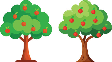illustration of a tree with fruit with white background