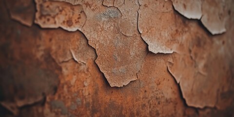 Close-up of weathered peeling rust on metallic surface