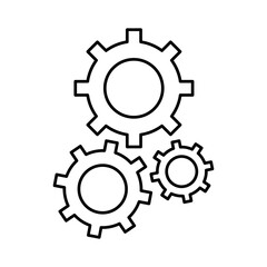 Setting Gears outline icon.vector Cogwheels simple linear illustration for web and app..eps