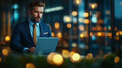 Shot of an unidentifiable businessman typing on his laptop, in a moment of deep concentration at the office, reflecting the power of determination in shaping one's path.