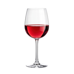 Elegant red wine glass filled with deep red wine