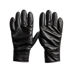Classic black leather gloves on a dark background
