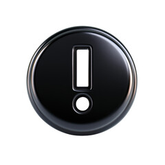 3D black exclamation mark button design