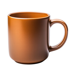 Elegant brown ceramic coffee mug on a black background