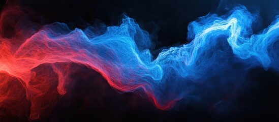 Velocity wave effect, blue and red abstract streaks, black backdrop