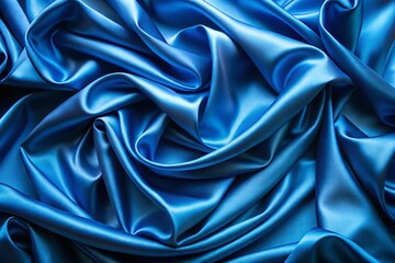 Obraz premium Luxurious Blue Satin Drapery: Elegant Fashion Photography Background