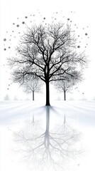 Fototapeta premium Winter Tree Reflection.