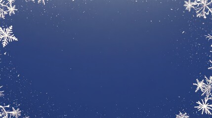 Naklejka premium Winter snowflakes frame on blue background.