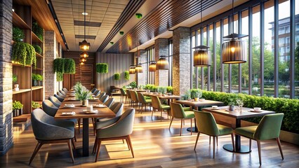 Fototapeta premium Luxurious Langoustine Restaurant: Modern Architectural Design