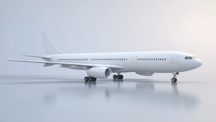 Obraz premium White Airplane on a Runway