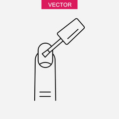 Finger nail polish icon. vector flat black linear illustration for web and app..eps